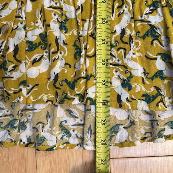 Anthropologie Maeve Janie Flounced Peasant Blouse Rabbit Print Women’s 2 - Picture 10 of 10